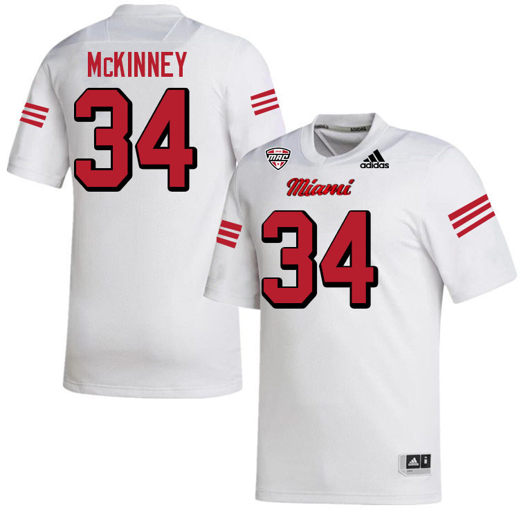 Miami University Redhawks #34 Christian McKinney College Football Jerseys Stitched-White